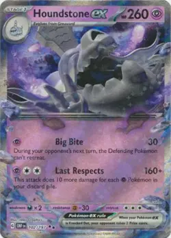 Pokemon Card - S&V: Obsidian Flames 102/197 - HOUNDSTONE EX (double rare) - NM/M - Image 1