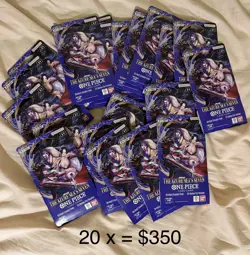 20x One Piece OP-14 TCG THE AZURE SEA’S SEVEN Sleeved Blister Booster Packs - Image 1
