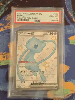 Mew EX Paldean Fates Card 216/091 Shiny Ultra Rare Full Art SV Holo - Image 1