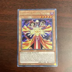 Yu Gi OH Illusionist Faceless Magician LED2-EN002 Common 1st Edition 1996 Card - Image 1