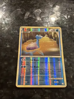 Lapras 24/123 Heartgold & Soulsilver Reverse Holo Pokemon Card LP - Image 2