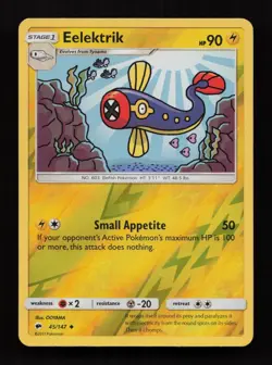 Eelektrik 45/147 Uncommon Burning Shadows Pokemon Reverse Holo Near Mint - Image 1