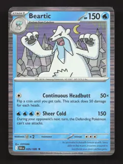 Beartic 026/086 Holo Rare Black Bolt Pokemon Holo Near Mint - Image 1