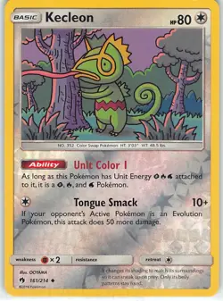 Kecleon 161/214 Uncommon Lost Thunder Pokemon Reverse Holo LP OOYAMA - Image 1