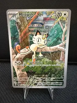 2025 Pokemon TCG Meowth #106/094 Illustration Rare ME Phantasmal Flames NM - Image 1