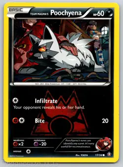 Team Magma's Poochyena 17/34 Common Double Crisis Pokemon LP - Image 1