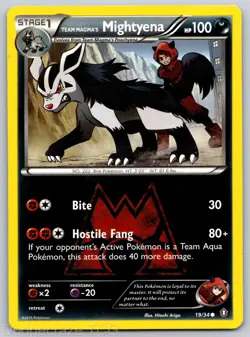 Team Magma's Mightyena 19/34 Common Double Crisis Pokemon LP - Image 1