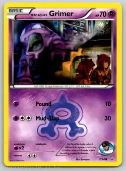 Team Aqua's Grimer 7/34 Common Double Crisis Pokemon LP - Image 1