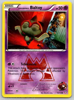 Team Magma's Baltoy 10/34 Common Double Crisis Pokemon LP - Image 1