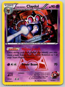 Team Magma's Claydol 11/34 Holo Rare Double Crisis Pokemon LP - Image 1