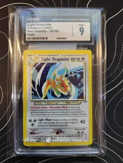 2002 Pokemon Neo Destiny Light Dragonite Holo #14/105 CGC 9 - Image 2
