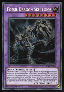 Fossil Dragon Skullgios - BLAR-EN009 - Secret Rare - 1st Edition Yugioh - Image 1