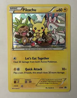 Pikachu XY95 Holo Black Star Promo Basic Let’s Eat Together Pokemon Card - Image 1