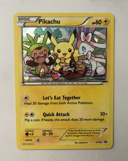 Pikachu XY95 Holo Black Star Promo Basic Let’s Eat Together Pokemon Card - Image 2