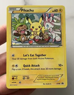 Pikachu XY95 Holo Black Star Promo Basic Let’s Eat Together Pokemon Card - Image 3