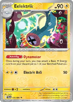 Eelektrik 031/086 Master Ball Holo Black Bolt BLK English Pokemon Card NM - Image 1