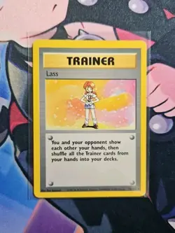 Pokemon TCG Trainer Lass Base Set Unlimited Rare Card 75/102 Vintage 1999 MP - Image 1
