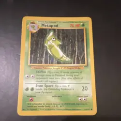 Pokemon TCG Base Set Metapod Regular Unlimited Common Card 54/102 NM - Image 1