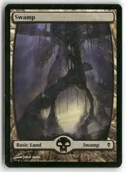 Swamp (238) - Full Art 238 Land Zendikar Magic: The Gathering Lightly Played - Image 1