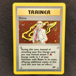 Pokemon TCG Blaine 17/132 Gym Challenge Holo Rare Trainer Unlimited ENGLISH - Image 1