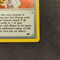 Pokemon TCG Blaine 17/132 Gym Challenge Holo Rare Trainer Unlimited ENGLISH - Image 5