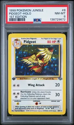 1999 POKEMON JUNGLE 1ST EDITION #8 PIDGEOT-HOLO PSA 8 - Image 1