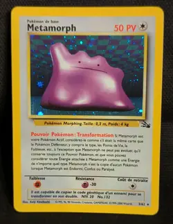 Pokemon TCG Metamorph (Ditto) 3/62 Fossil 2000 Holo RARE Basic 50 HP FRENCH - Image 1