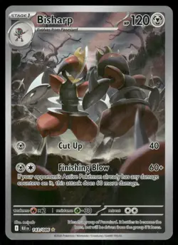 2025 Bisharp - 143/086 Illustration Rare Holo NM SV: Black Bolt Pokemon - Image 1