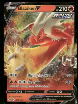 2021 Blaziken V 020/198 Ultra Rare Holo NM SWSH06: Chilling Reign Pokemon - Image 1