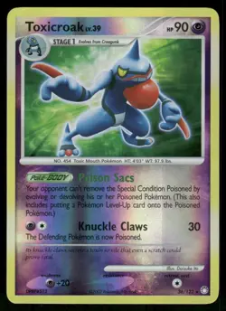 2007 Toxicroak 36/123 Rare Reverse Holo NM Mysterious Treasures Pokemon - Image 1