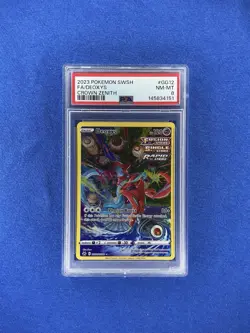 2023 Pokemon Sword & Shield Crown Zenith GG12 Galarian Full Art Deoxys PSA 8 NM - Image 1