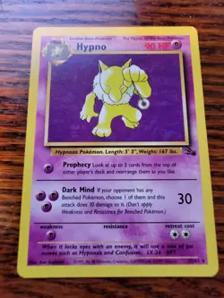 Pokemon TCG Hypno Fossil 23/62 Regular Unlimited Rare - Image 1