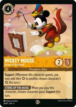 Disney Lorcana - Mickey Mouse - Leader of the Band - Cold Foil Promo - NM - Image 1