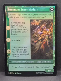 Esper Origins Final Fantasy 6 FFVI Prerelease FOIL MTG Magic stamped promo NM - Image 2