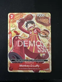 🚨Rare🚨“DEMO” Monkey.D.Luffy (Bandai Card Game Fest 24-25) P-080 Promotion Card - Image 1