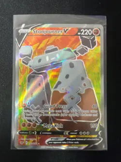 Pokemon Card Stonjourner V 193/202 Sword & Shield Base Full Art Ultra Rare LP - Image 1