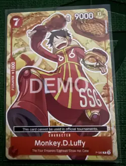 One piece Tcg Monkey.D.Luffy Promo P-080 Promotion Card Demo Version - Image 1