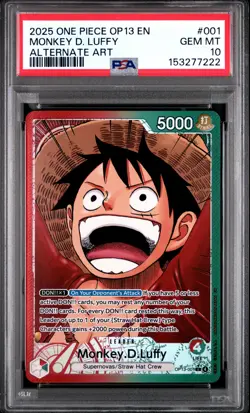 2025 One Piece Op13-Carrying On His Will #001 Monkey D. Luffy PSA 10 - Image 1
