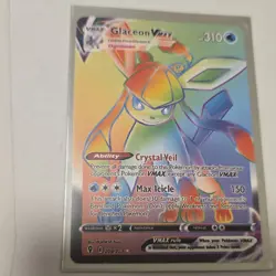 Pokemon Glaceon VMAX Full Art Secret Rare Holo Card 208/203 Evolving Skies TCG - Image 1