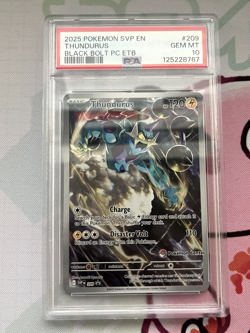 Thundurus 209/086 Black Bolt Pokemon Center Elite Trainer Box Promo PSA 10 - Image 1