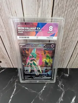 Iron Valiant EX 249/182 Paradox Rift SIR Pokemon TCG Ace Graded Near Mint 8 - Image 1