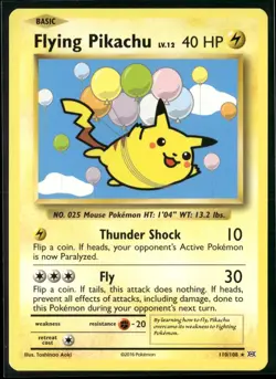 Flying Pikachu 110/108 Secret Rare Evolutions Pokemon Near Mint - Image 1