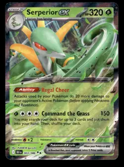 Serperior ex 003/086 Double Rare Black Bolt Pokemon NM - Image 1