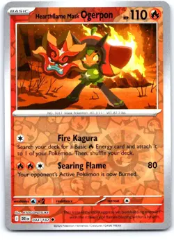 Hearthflame Mask Ogerpon 044/182 Destined Rivals Pokemon Reverse Holo NM - Image 1