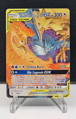 Pokemon Moltres & Zapdos & Articuno GX 44/68 Hidden Fates Full Art NM - Image 1
