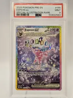 Pokemon Espeon ex 155/131 SV: Prismatic Evolutions SIR Holo PSA 9 🔥📈 - Image 2