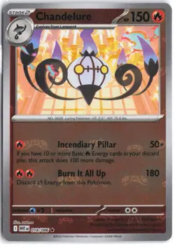 Chandelure (Master Ball Pattern) 018/086 Holo Rare White Flare Pokemon NM - Image 1