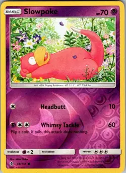 Slowpoke 48/145 Guardians Rising Pokemon Reverse Holo Near Mint - Image 1