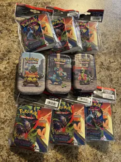 Pokemon mini portfolio Phantasmal Flames lot of 6 and lumiose city mini tins (3) - Image 1