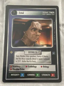 Star Trek CCG 1E Deep Space 9 ENTEK Rare Card NEVER PLAYED - Image 1